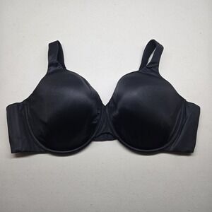 Serenada Women Bra 48D‎ Black T Shirt Underwired Strap Adjustable Lightly Lined
